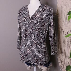 Charter Club | Stretch Knit Printed Wrap Top Small